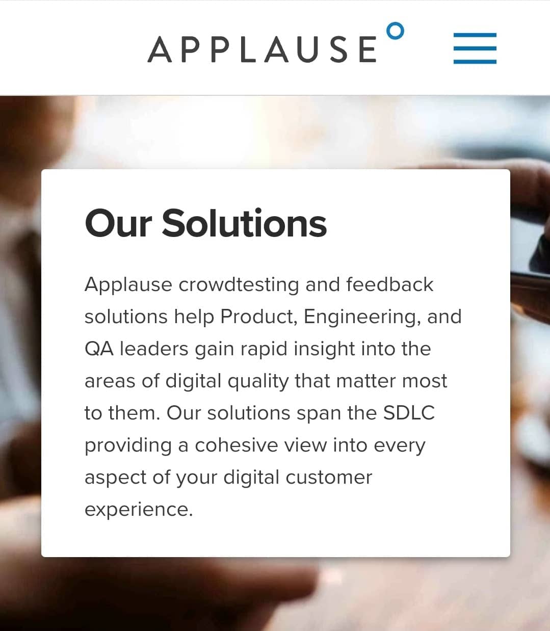 Applause Homepage