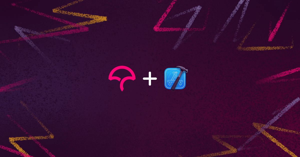 Codecov plus Xcode logos on a purple background.