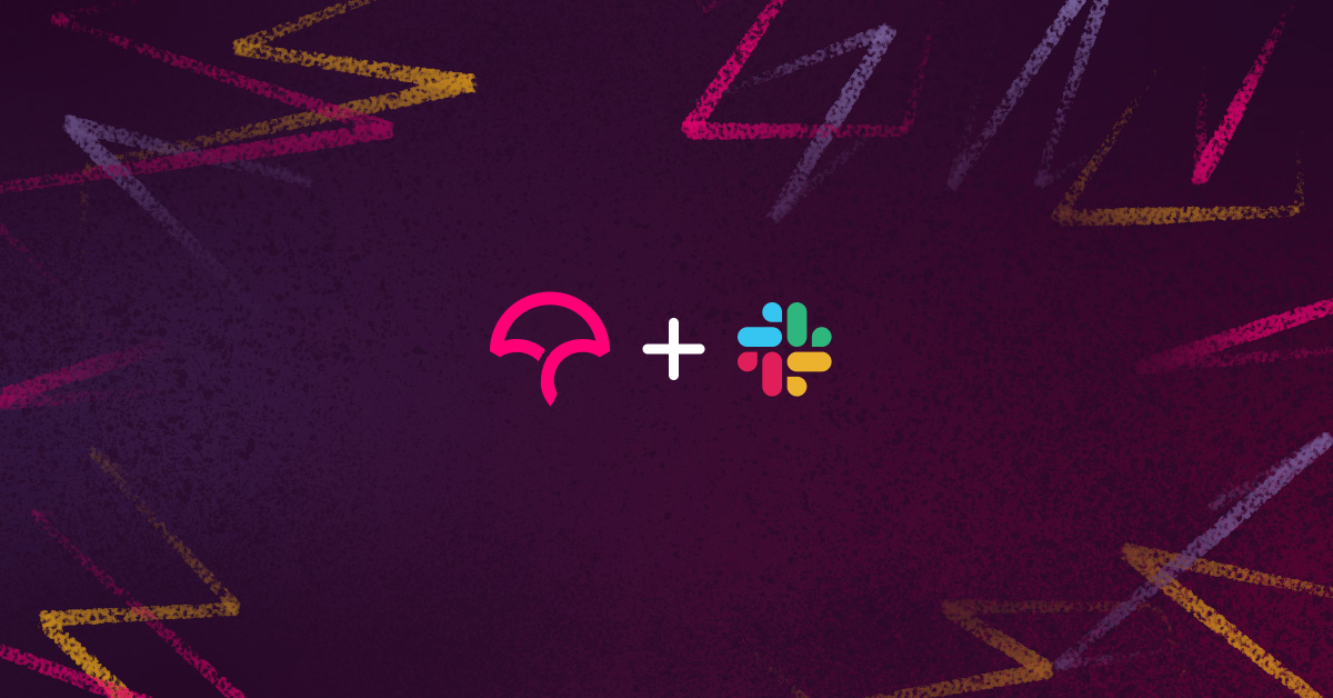 Codecov plus slack logos on purple background.