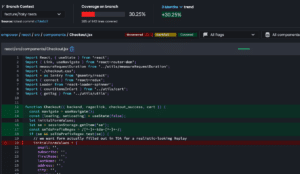 a screenshot showing lines of code with green and red highlights